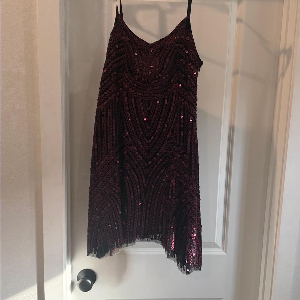 Free people sequined purple cocktail dress
